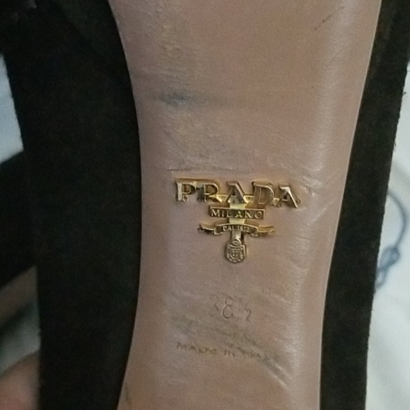 Sued Brown Prada Pumps - Picture 6 of 10